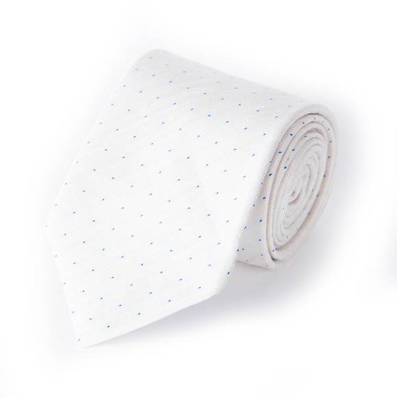PENROSE WHITE & BLUE POLKA DOT TIEMENS